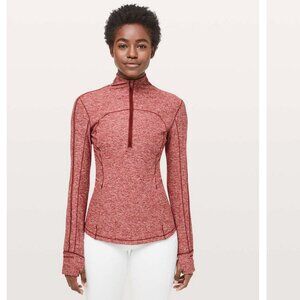 Lululemon Red Half Zip Long Sleeve Running Top Size 6